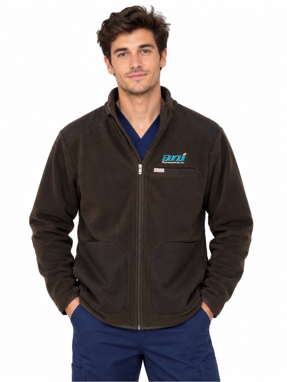 FIGS Men’s On-Shift Fleece Jacket Black Large NWT Full Zip
